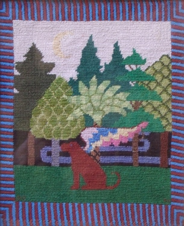 embroidered dog with wings