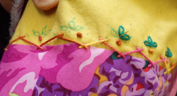 herirngbone and added stitches