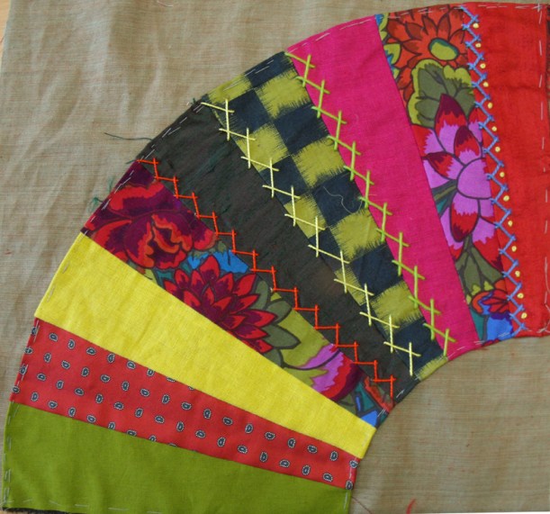 contrasting fabric fan